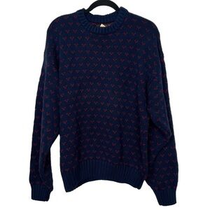 Eddie Bauer Vintage Indigo Blue Knit Sweater NWT Large